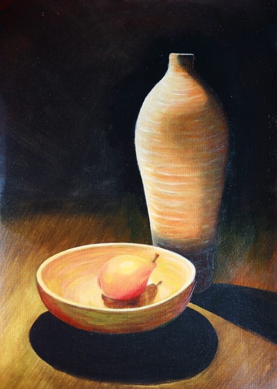 Still Life with Pear, painting by Henri Davies